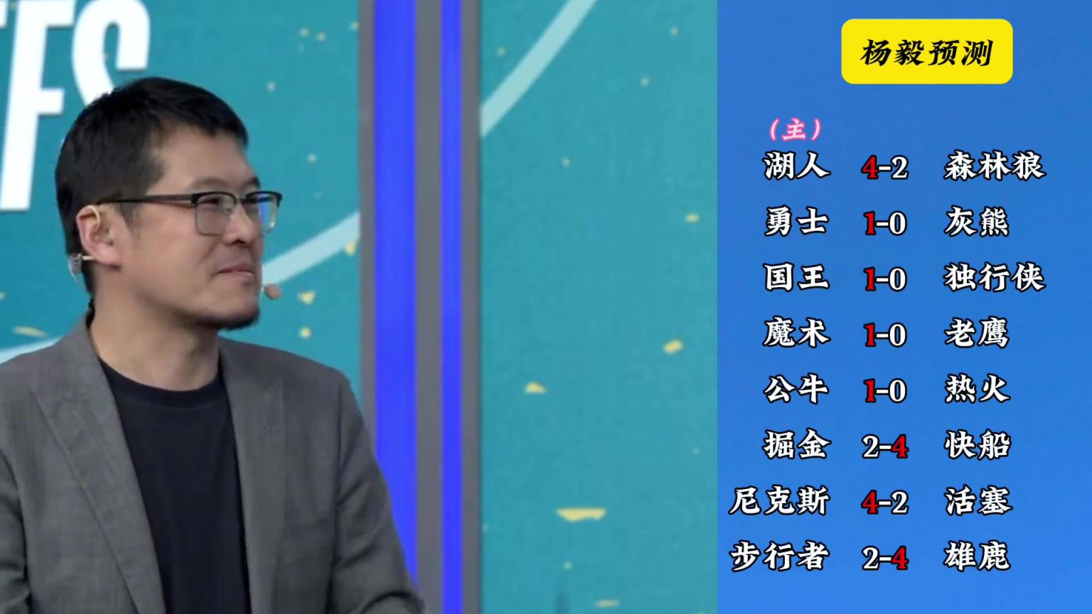 明燈來了！看看楊毅的季后賽預測：湖人4-2狼 快船4-2掘金